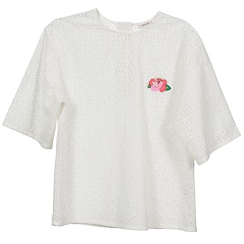 textil Dame Toppe / Bluser Manoush FLOWER BADGE Hvid