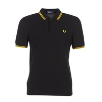 textil Herre Polo-t-shirts m. korte ærmer Fred Perry SLIM FIT TWIN TIPPED Sort / Gul