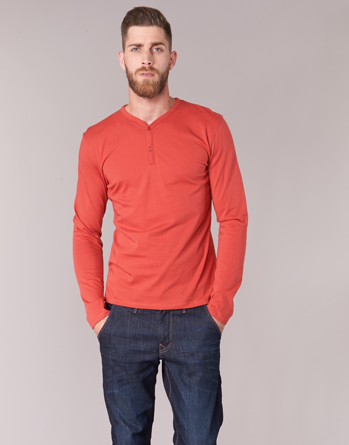 textil Herre Langærmede T-shirts BOTD ETUNAMA Rød
