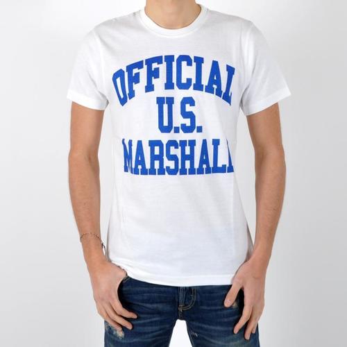 textil Herre T-shirts m. korte ærmer U.S Marshall 15489 Hvid
