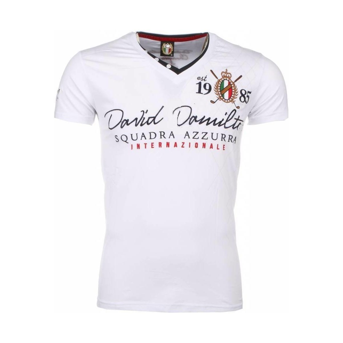 textil Herre T-shirts m. korte ærmer David Copper 6688982 Hvid