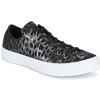 Sko Dame Lave sneakers Converse CHUCK TAYLOR ALL STAR SHIMMER SUEDE OX BLACK/BLACK/WHITE Sort / Hvid