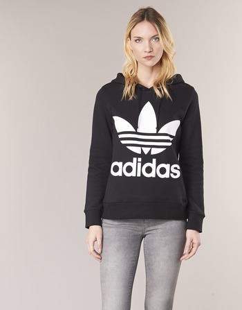 textil Dame Sweatshirts adidas Originals TREFOIL HOODIE Sort
