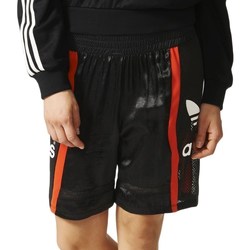 textil Dame Halvlange bukser adidas Originals Basketball Baggy Sort, Rød