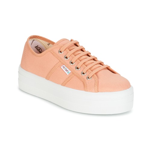 Sko Dame Lave sneakers Victoria BLUCHER LONA PLATAFORMA Pink / Beige