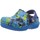 Sko Pige Sandaler Crocs KID'S CLASSIC FUZZ LINED GRAPHIC CLOG Blå
