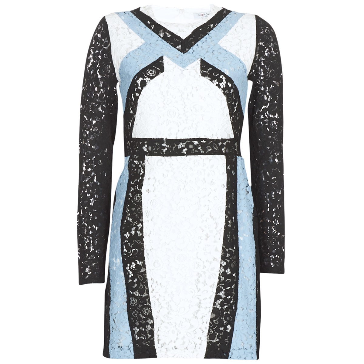 textil Dame Korte kjoler Morgan RLIXI Hvid / Sort / Blå
