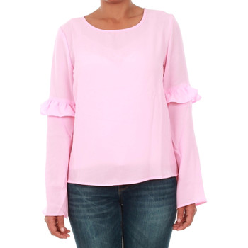textil Dame Langærmede T-shirts Only 15144539 ONLJUNA FRILL L/S TOP WVN PRISM PINK Pink