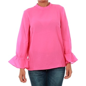 textil Dame Langærmede T-shirts Only 15149954 ONLTOKE FLARE 3/4 TOP WVN FUCHSIA PURPLE Pink