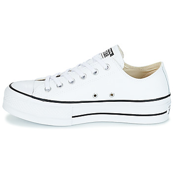 Converse CHUCK TAYLOR ALL STAR LIFT CLEAN OX LEATHER Hvid
