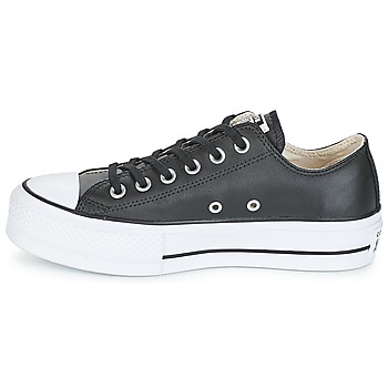 Converse CHUCK TAYLOR ALL STAR LIFT CLEAN OX LEATHER Sort / Hvid