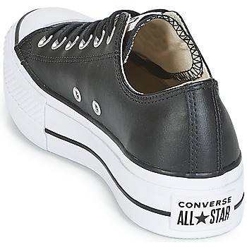 Converse CHUCK TAYLOR ALL STAR LIFT CLEAN OX LEATHER Sort / Hvid