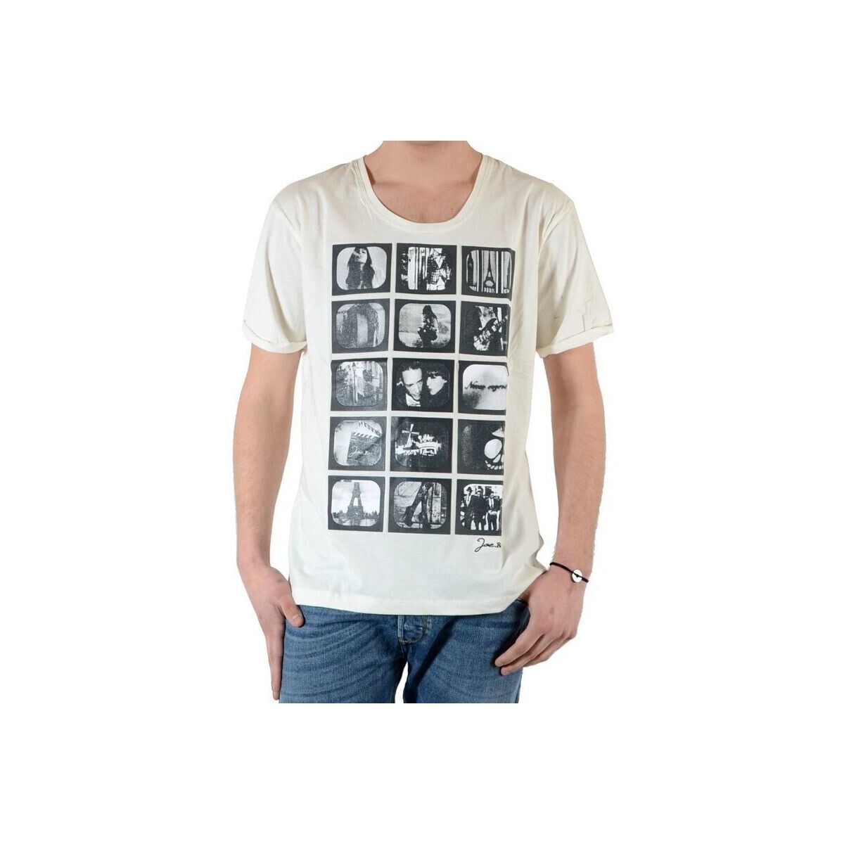 textil Herre T-shirts m. korte ærmer Joe Retro 30064 Hvid