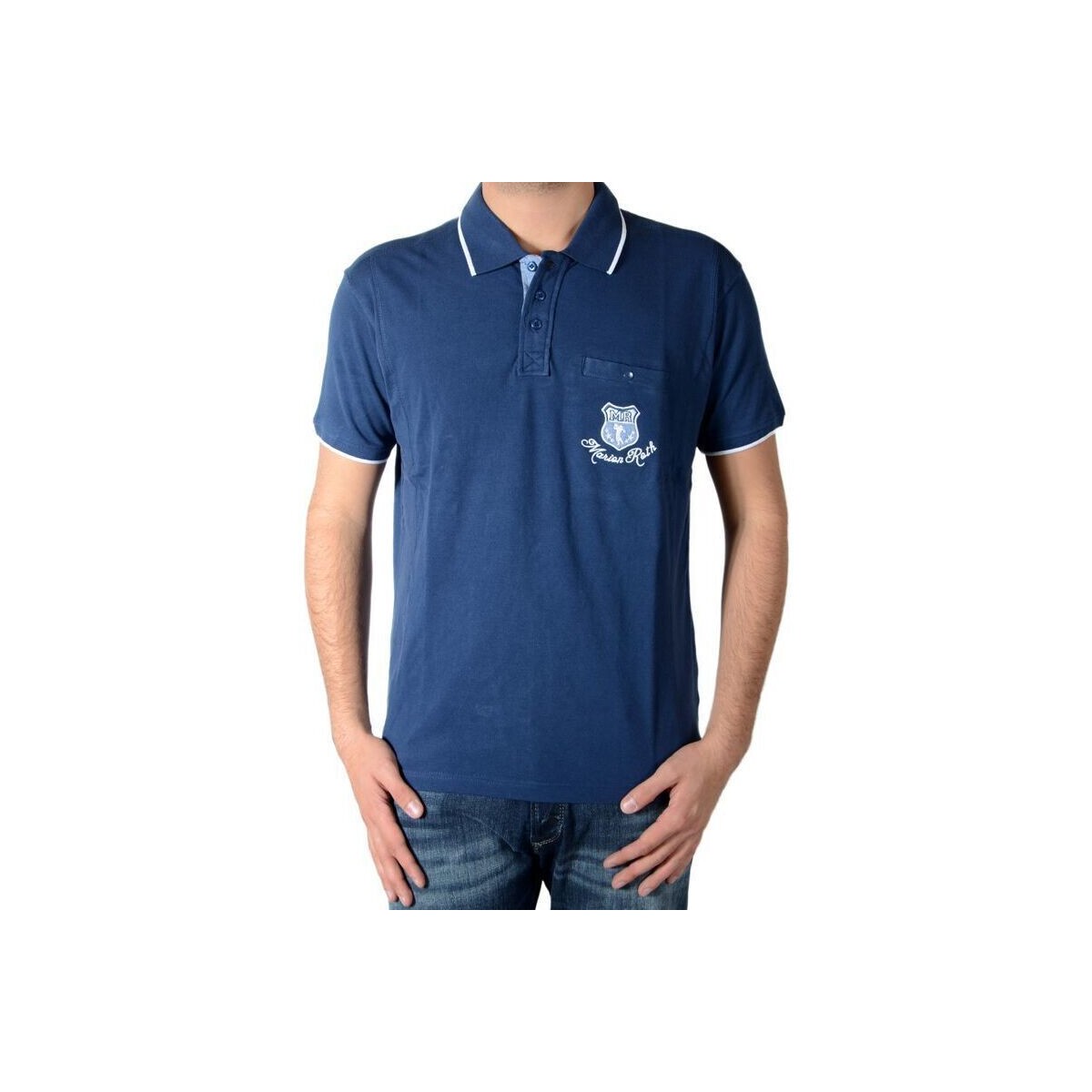 textil Herre Polo-t-shirts m. korte ærmer Marion Roth 56033 Blå