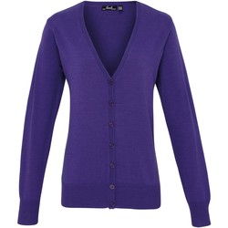textil Dame Veste / Cardigans Premier Button Through Purple