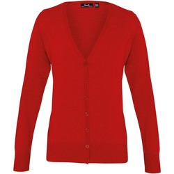 textil Dame Veste / Cardigans Premier Button Through Red