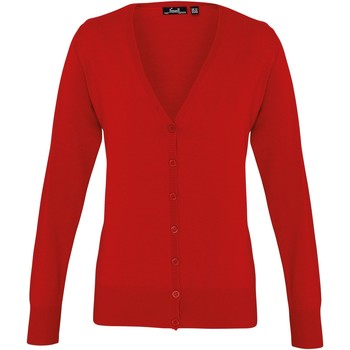 textil Dame Veste / Cardigans Premier Button Through Red