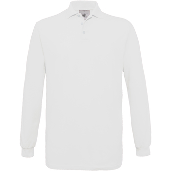 textil Herre Polo-t-shirts m. lange ærmer B And C PU414 White