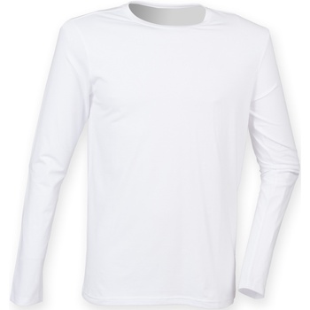 textil Herre Langærmede T-shirts Skinni Fit SF124 White