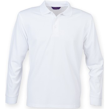 textil Herre Polo-t-shirts m. lange ærmer Henbury HB478 White