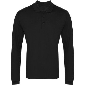 textil Herre Polo-t-shirts m. lange ærmer Premier PR617 Black