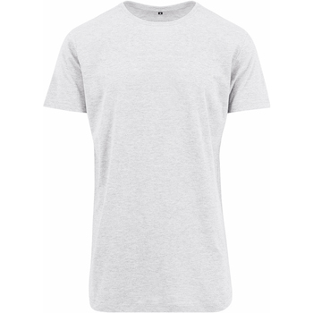 textil Herre Langærmede T-shirts Build Your Brand Shaped Hvid