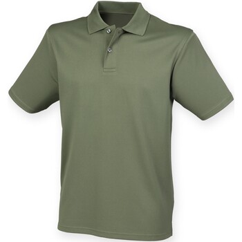 textil Herre Polo-t-shirts m. korte ærmer Henbury HB475 Grøn