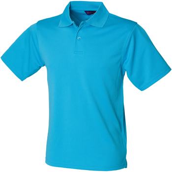 textil Herre Polo-t-shirts m. korte ærmer Henbury HB475 Blå