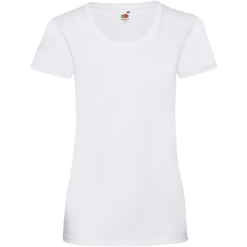 textil Dame T-shirts m. korte ærmer Fruit Of The Loom 61372 Hvid