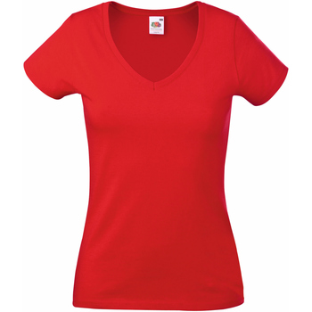 textil Dame T-shirts m. korte ærmer Fruit Of The Loom 61398 Rød