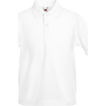 textil Dreng Polo-t-shirts m. korte ærmer Fruit Of The Loom 63417 Hvid