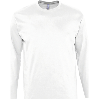 textil Herre Langærmede T-shirts Sols Monarch Hvid