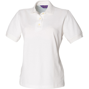 textil Dame Polo-t-shirts m. korte ærmer Henbury HB121 Hvid