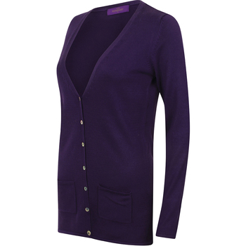 textil Dame Veste / Cardigans Henbury Fine Knit Violet
