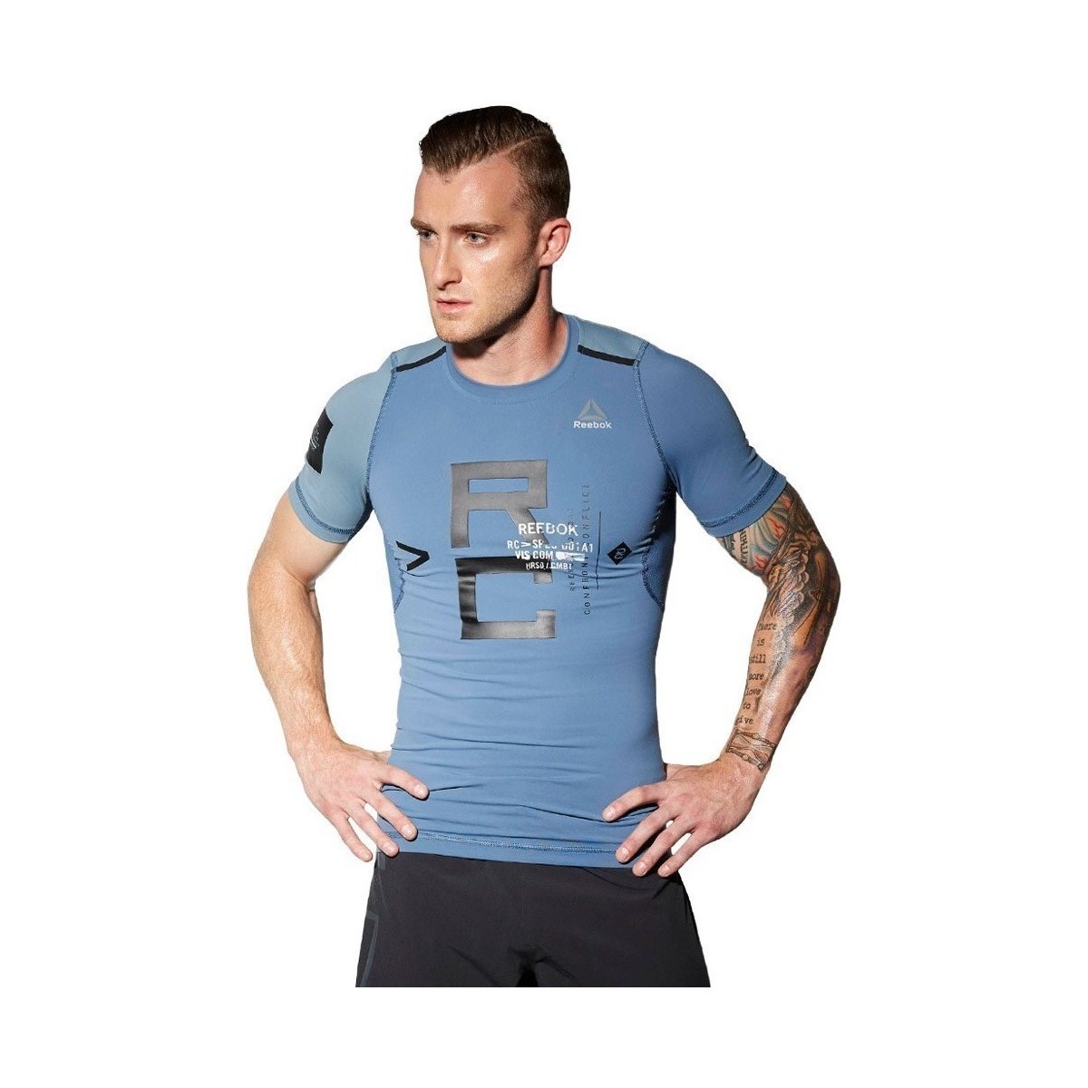 textil Herre T-shirts m. korte ærmer Reebok Sport Combat Rash Guard Blå